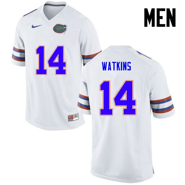 Men's NCAA Florida Gators Jaylen Watkins #14 Stitched Authentic Nike White College Football Jersey ATG0665NJ